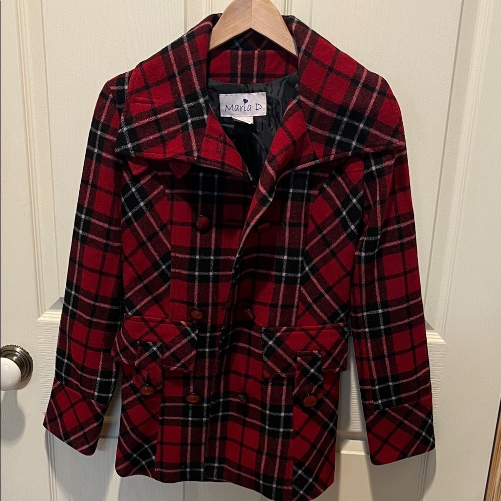 Maria D by Nordstroms Women's Red Plaid‎ Jacket
Wool blend , double breasted